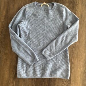 Nordstrom Collection Light Blue Ribbed Cashmere Sweater, Size S